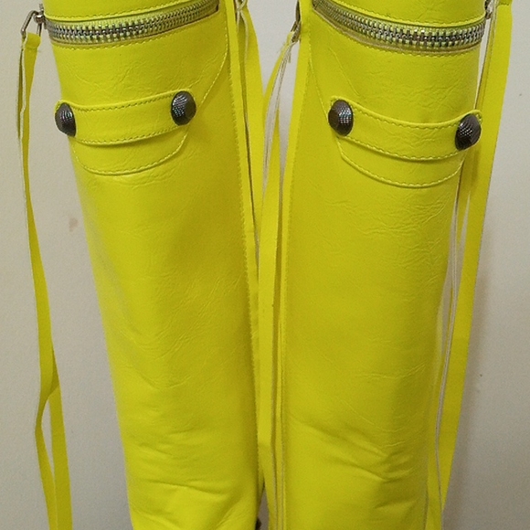 🎁FREE GIFT INCLUDED Brand New High Knee Boots Stiletto Heel Pointed Toe Tassels - Picture 12 of 16